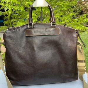 Dooney & Bourke Vintage Unisex Florentine Dark Brown Leather Large Work Bag